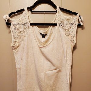American Eagle Lace Shoulder Top